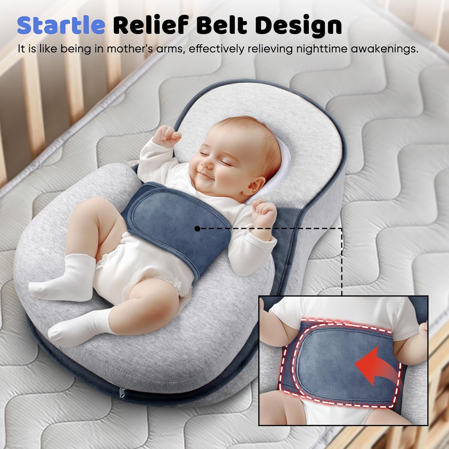 Baby Recliner Pillow – Adjustable Anti-Spit Up Wedge for Newborns
