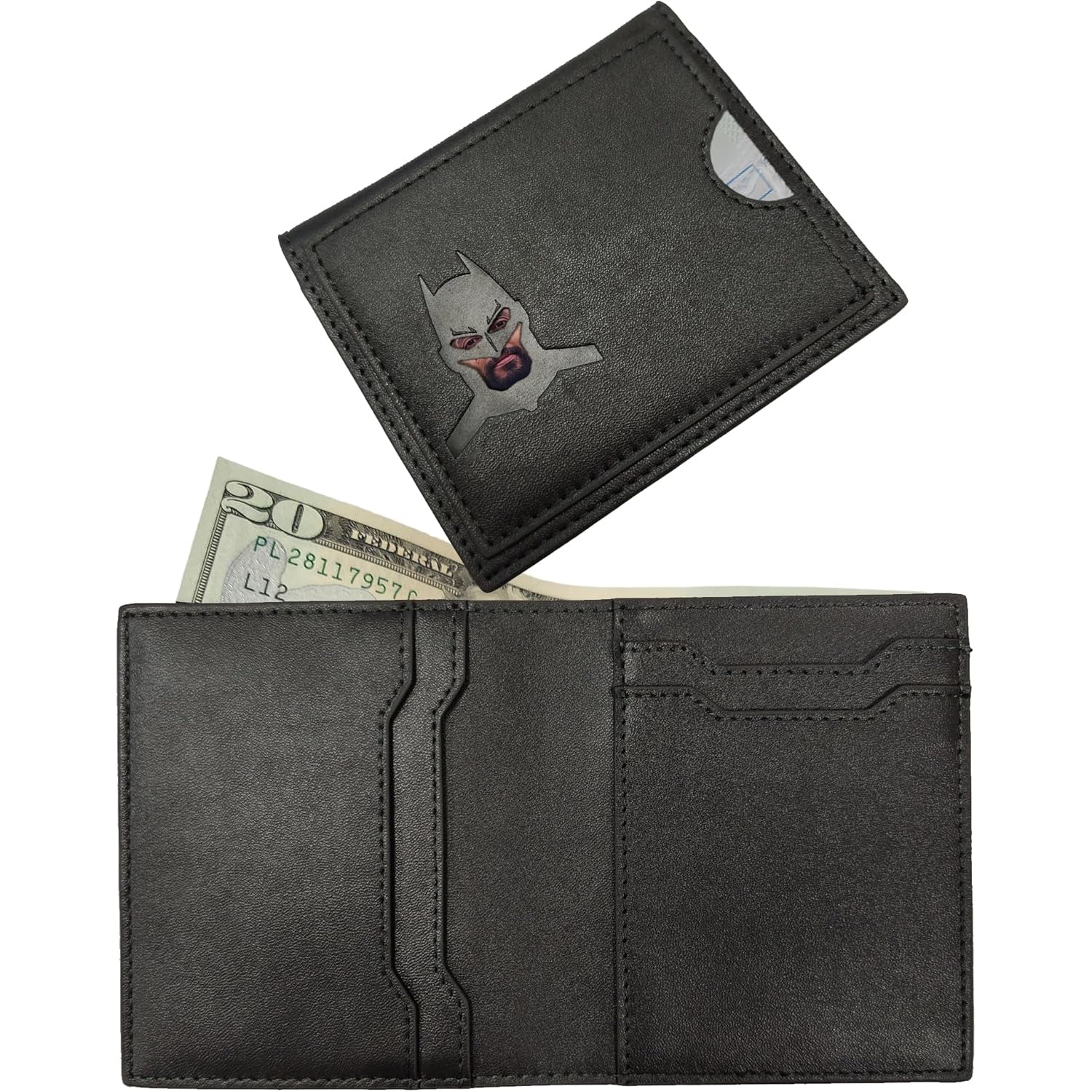 Leather Bat Wallet – Bifold Superhero Mask Design