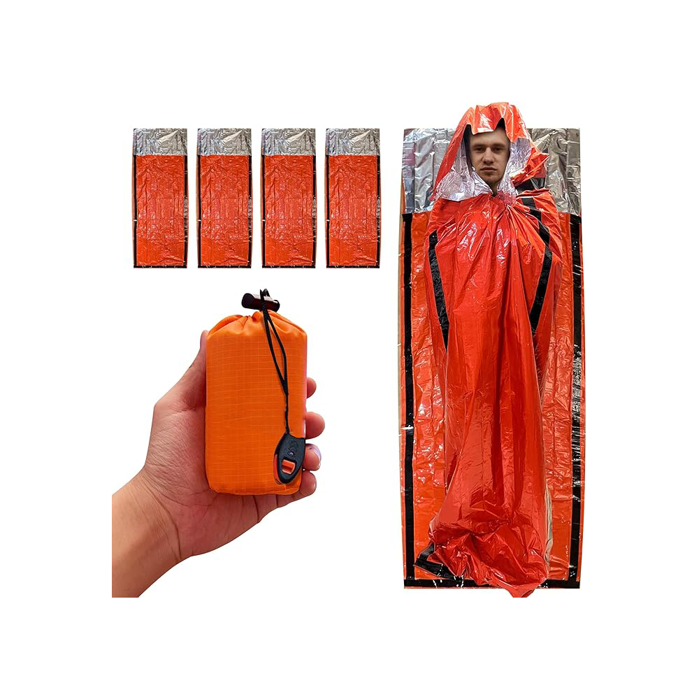 Emergency sleeping bags, 4-pack, polyester film