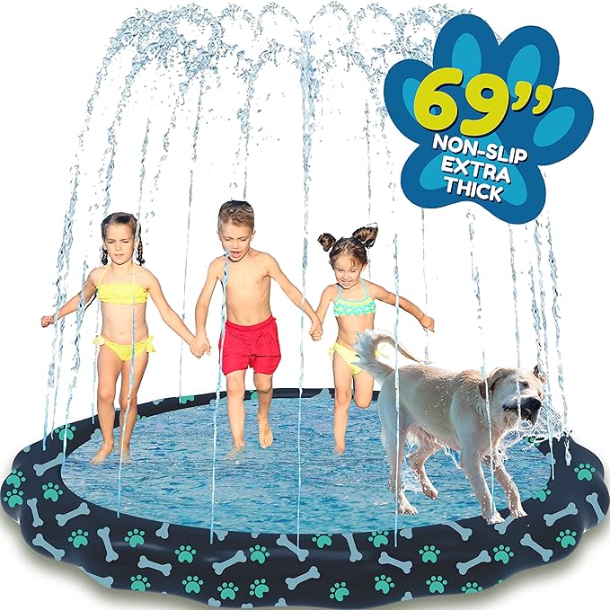Splash Sprinkler Mat – Outdoor Water Play Pad for Kids & Dogs Summer Fun
