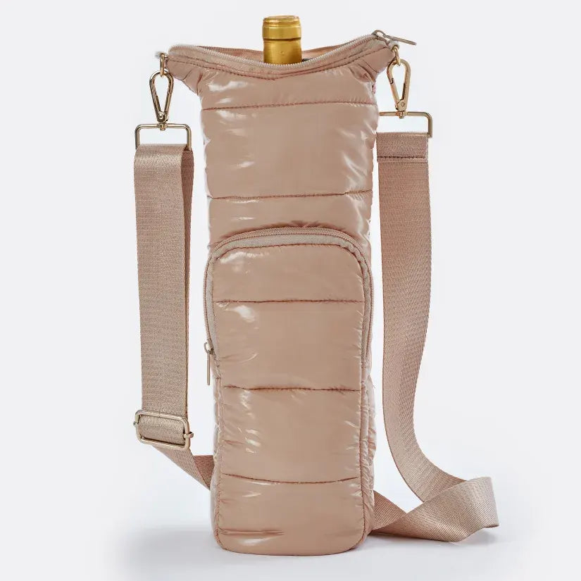 Wine Enthusiast Crossbody Insulated Puffer Wine Carrier