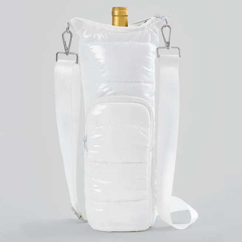 Wine Enthusiast Crossbody Insulated Puffer Wine Carrier