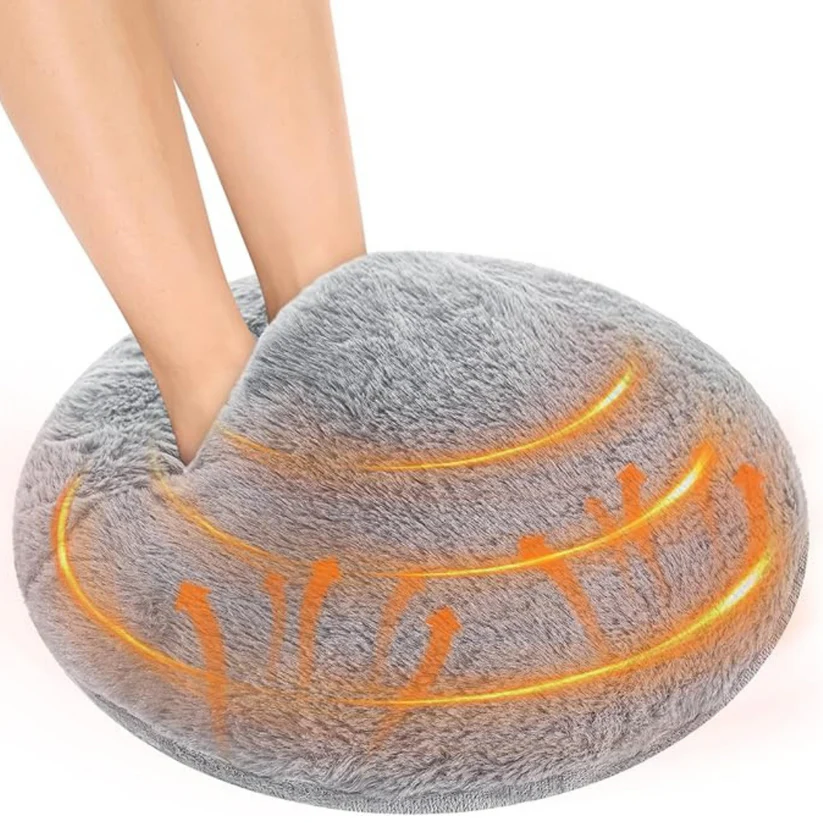 Electric foot warmer - with a plush outer layer covering the entire foot