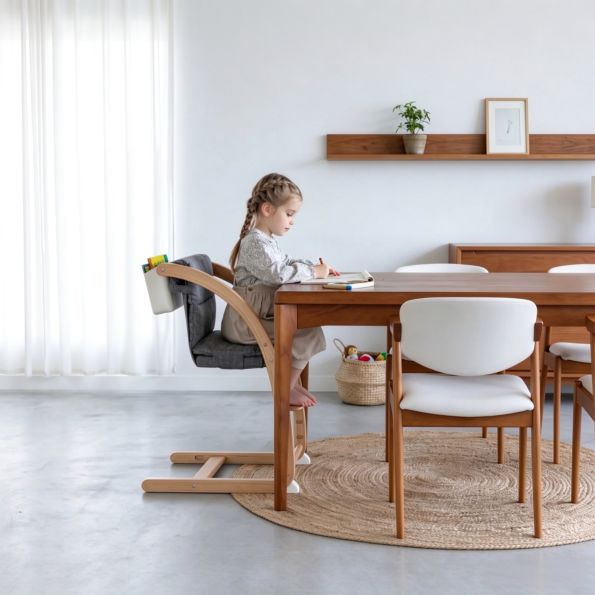 4-in-1 Convertible Wooden Chair – From Cradle to Adult, Solid Beech Wood, 90kg Capacity