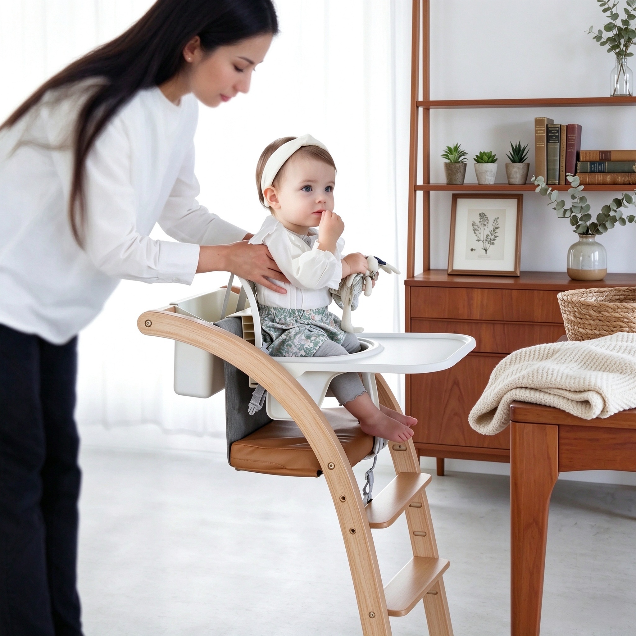 4-in-1 Convertible Wooden Chair – From Cradle to Adult, Solid Beech Wood, 90kg Capacity