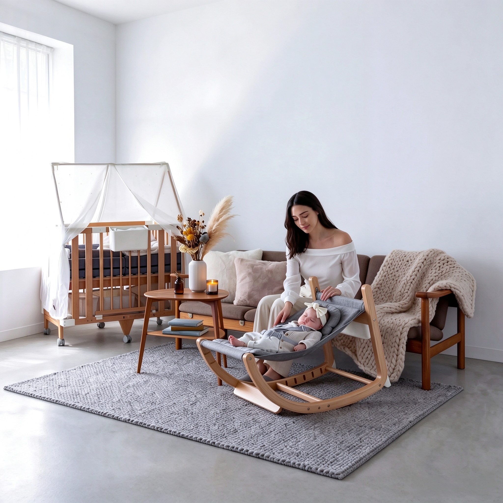 4-in-1 Convertible Wooden Chair – From Cradle to Adult, Solid Beech Wood, 90kg Capacity