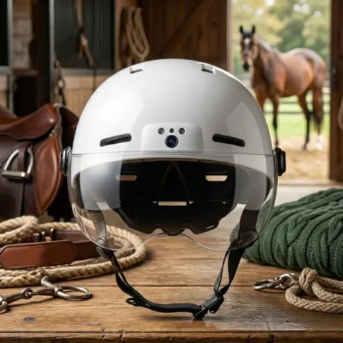 Equestrian Helmet with Built-In HD Camera