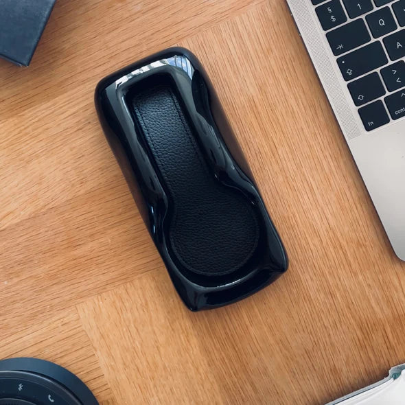 The watch stand is made of solid aluminum