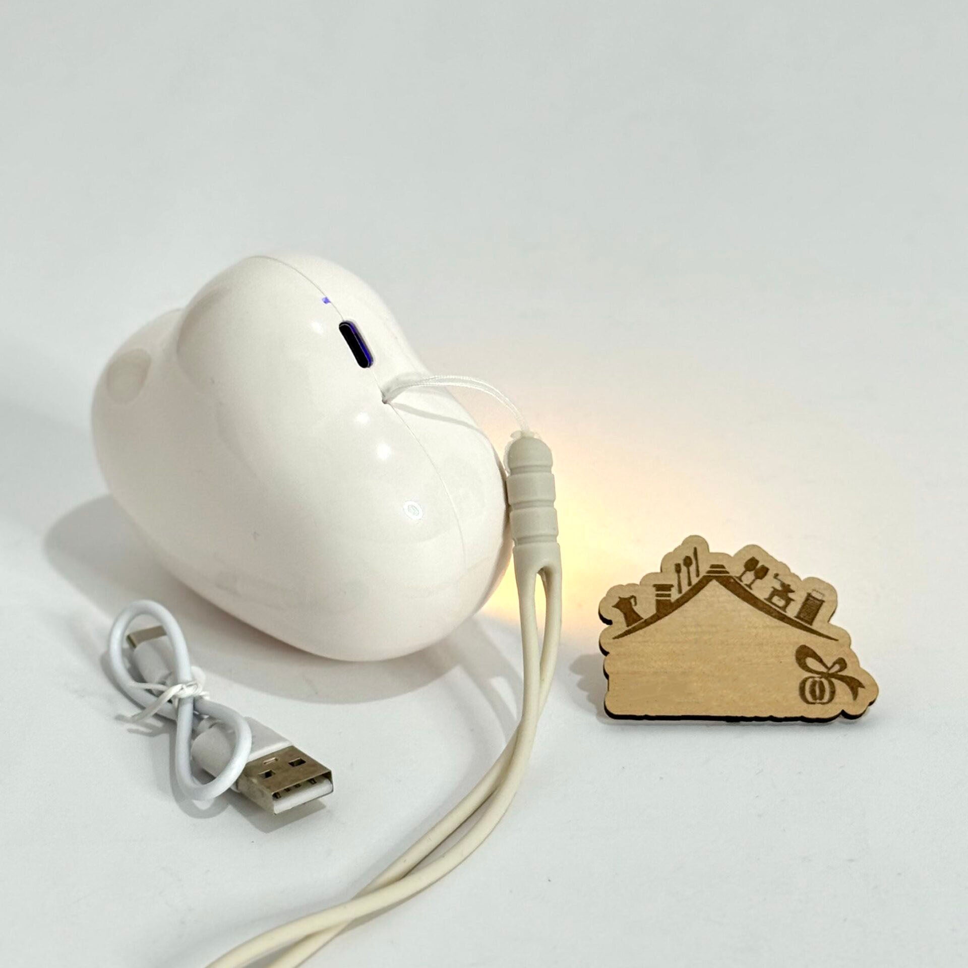 Rechargeable Cloud-Shaped Hand Warmer with LED Light