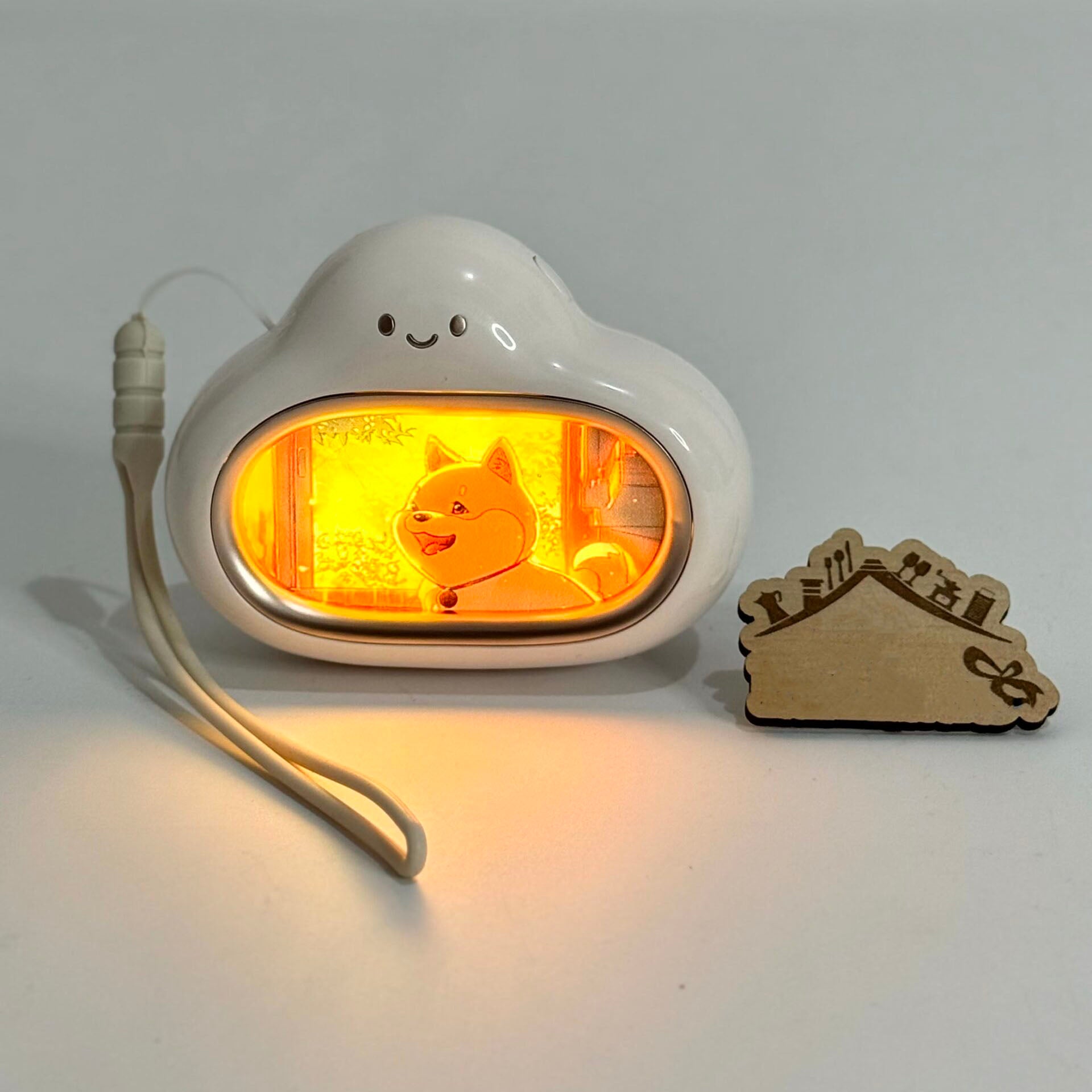 Rechargeable Cloud-Shaped Hand Warmer with LED Light
