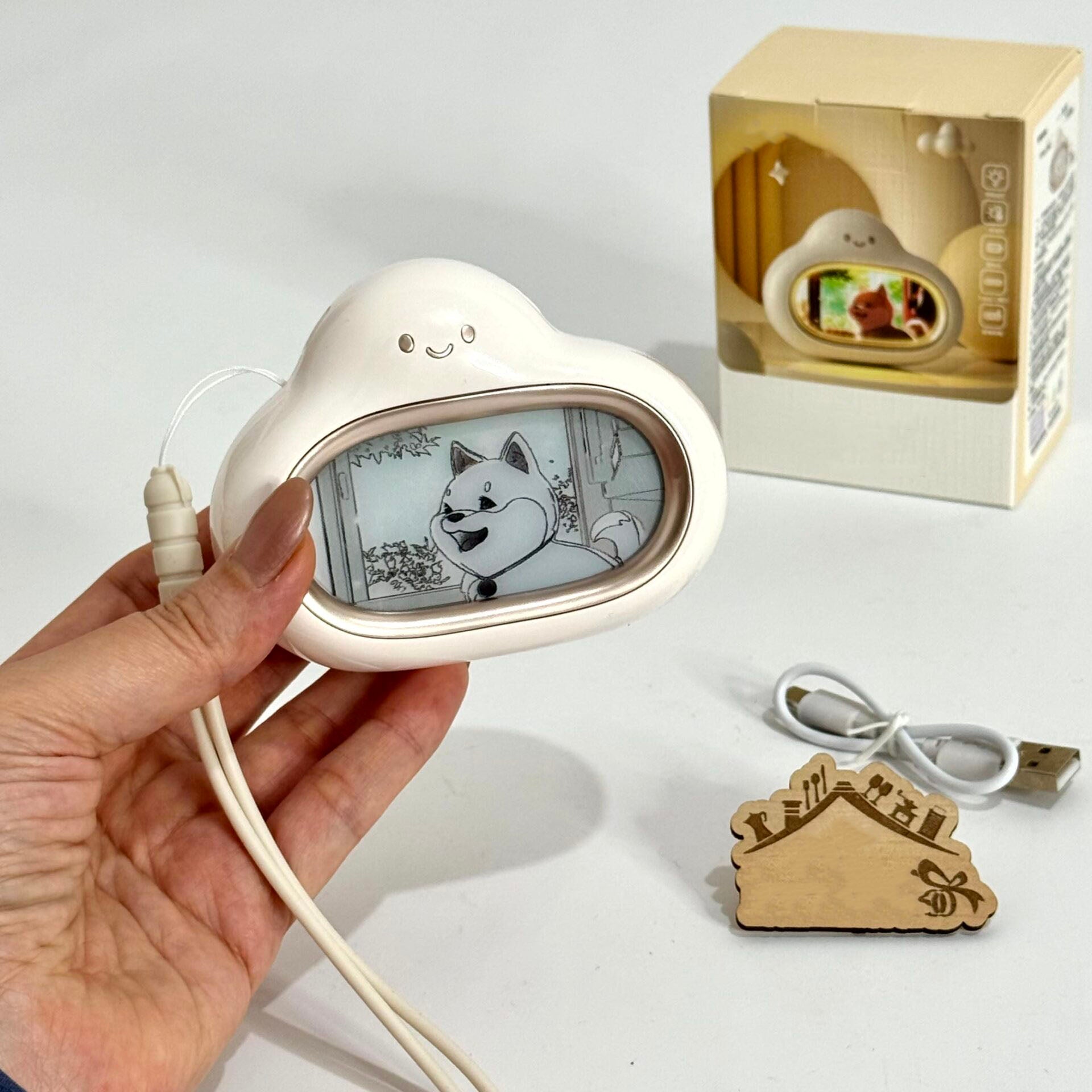 Rechargeable Cloud-Shaped Hand Warmer with LED Light