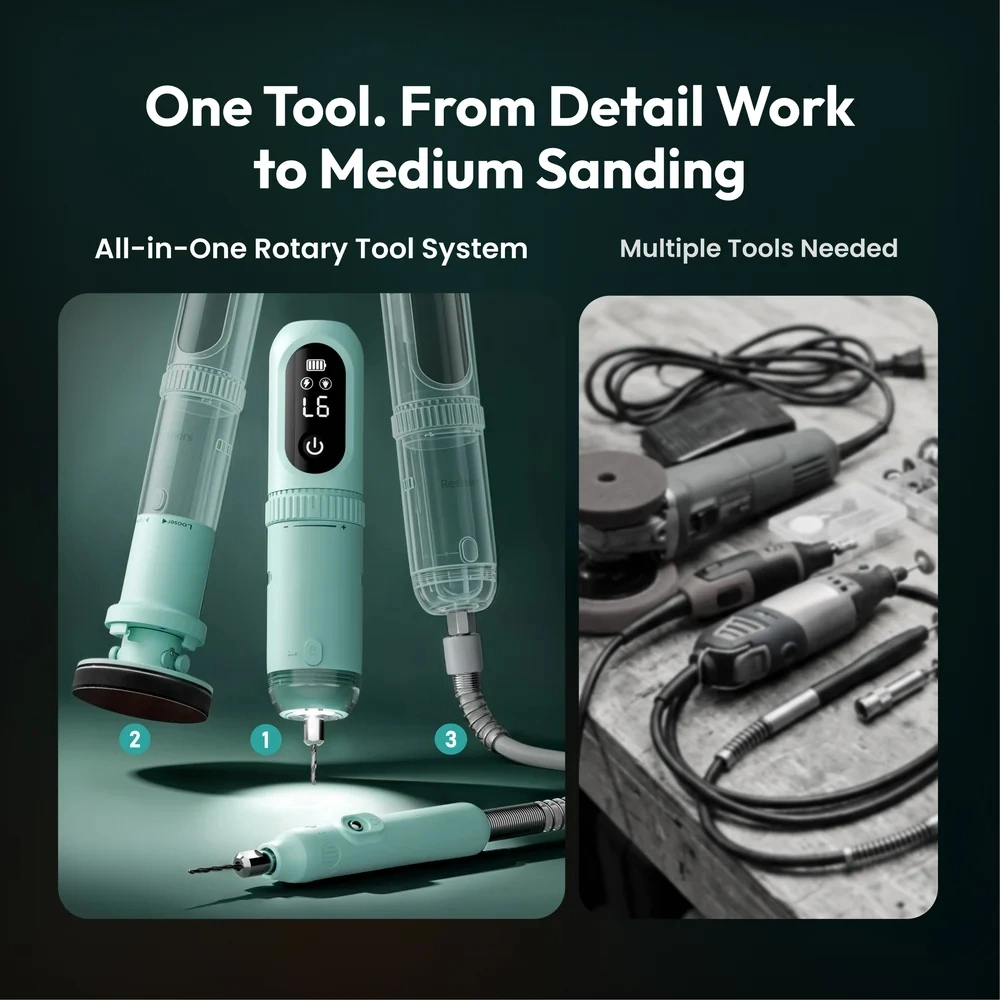 Rechargeable Rotary Tool Kit – Sand, Grind, Drill & Polish (53 Pieces)