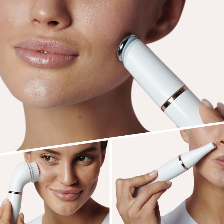 Facial Hair Remover – 3-in-1 Epilator, Cleansing Brush & Toning Device for Women
