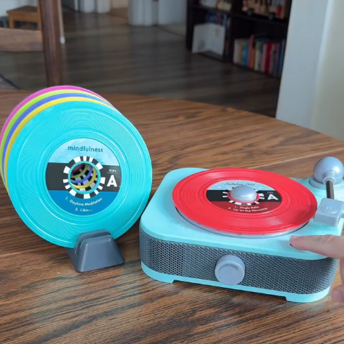 Deluxe Rock Record Player Music Toy – with 6 Albums for Preschoolers