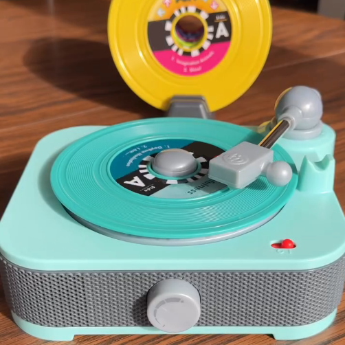 Deluxe Rock Record Player Music Toy – with 6 Albums for Preschoolers
