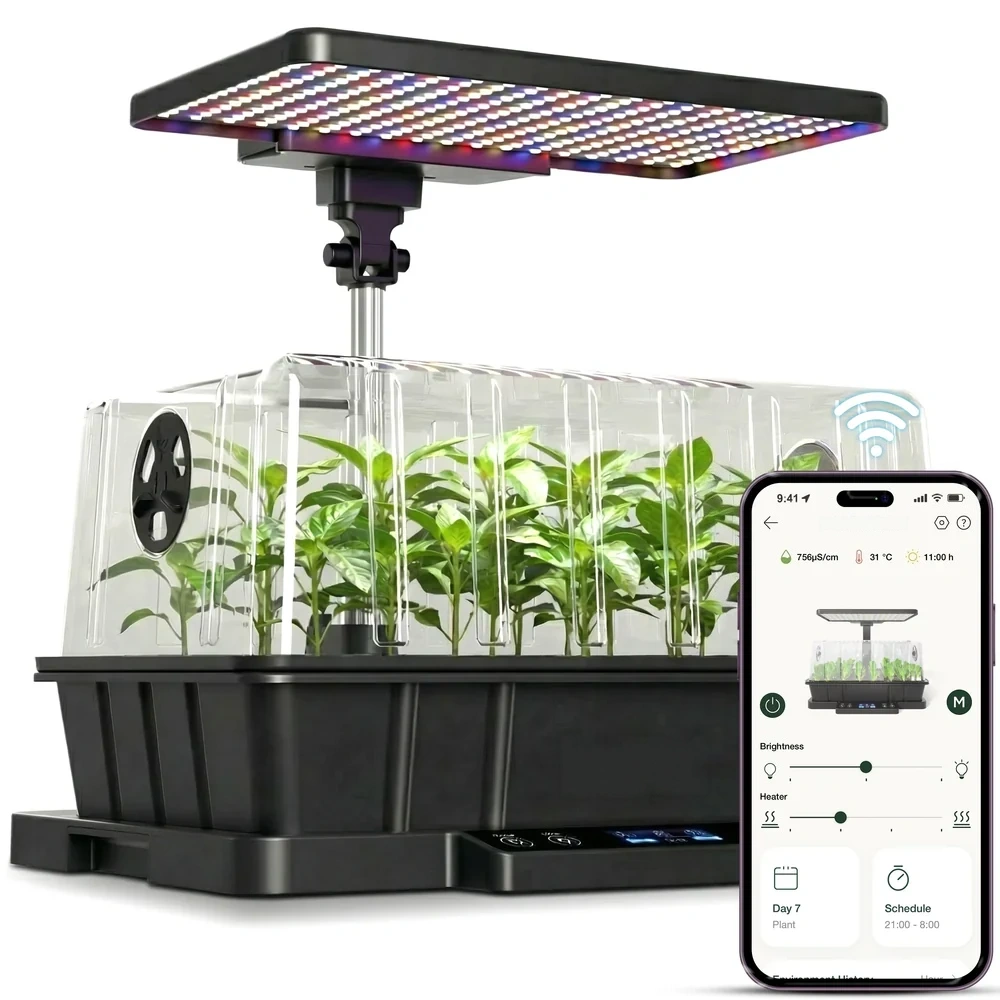 Full Spectrum Indoor Grow System – Smart Control & Heated Base