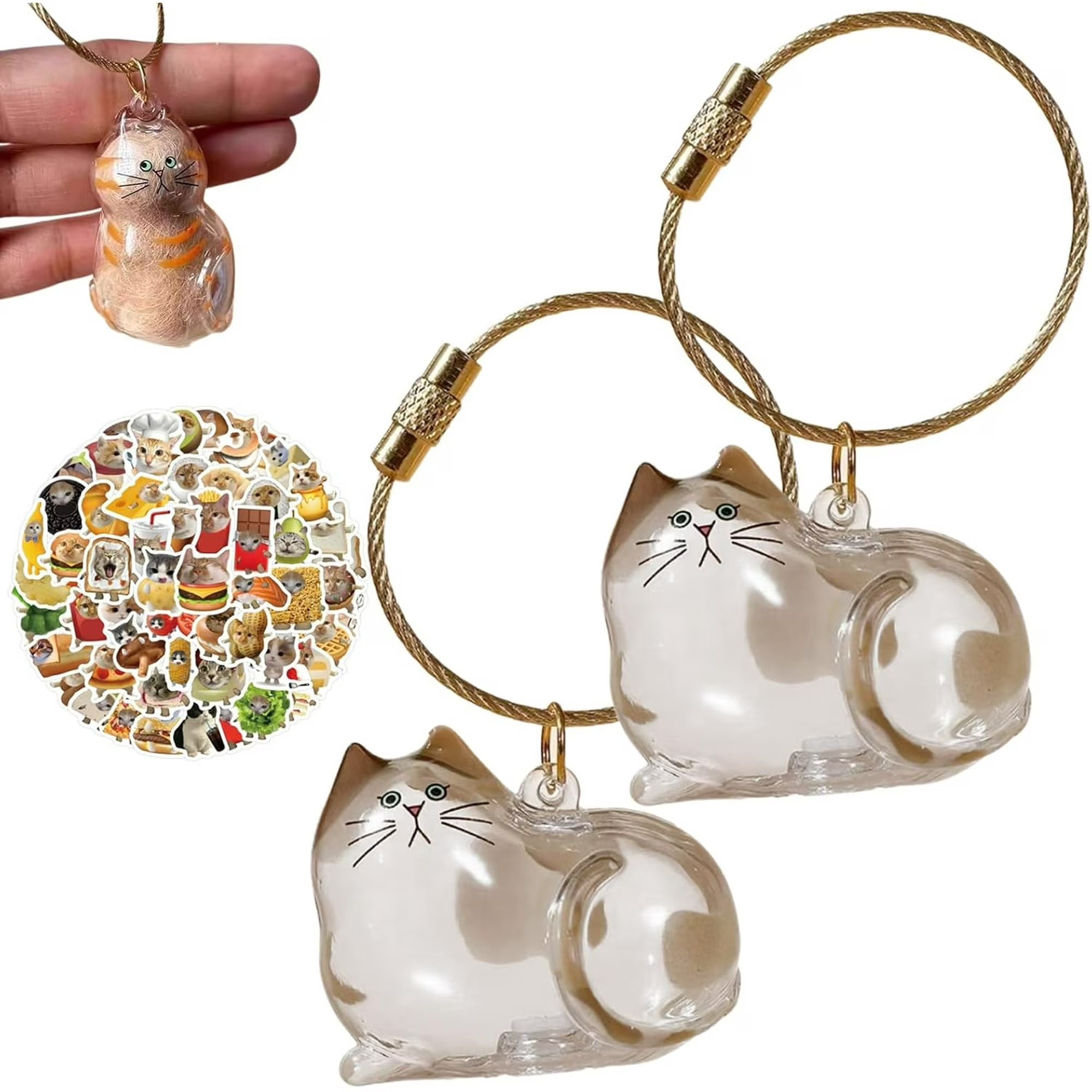 Cat Hair Memory Capsule Pendant - Transparent Cat Hair Storage Bottle, Cat Hair Memory Keychain