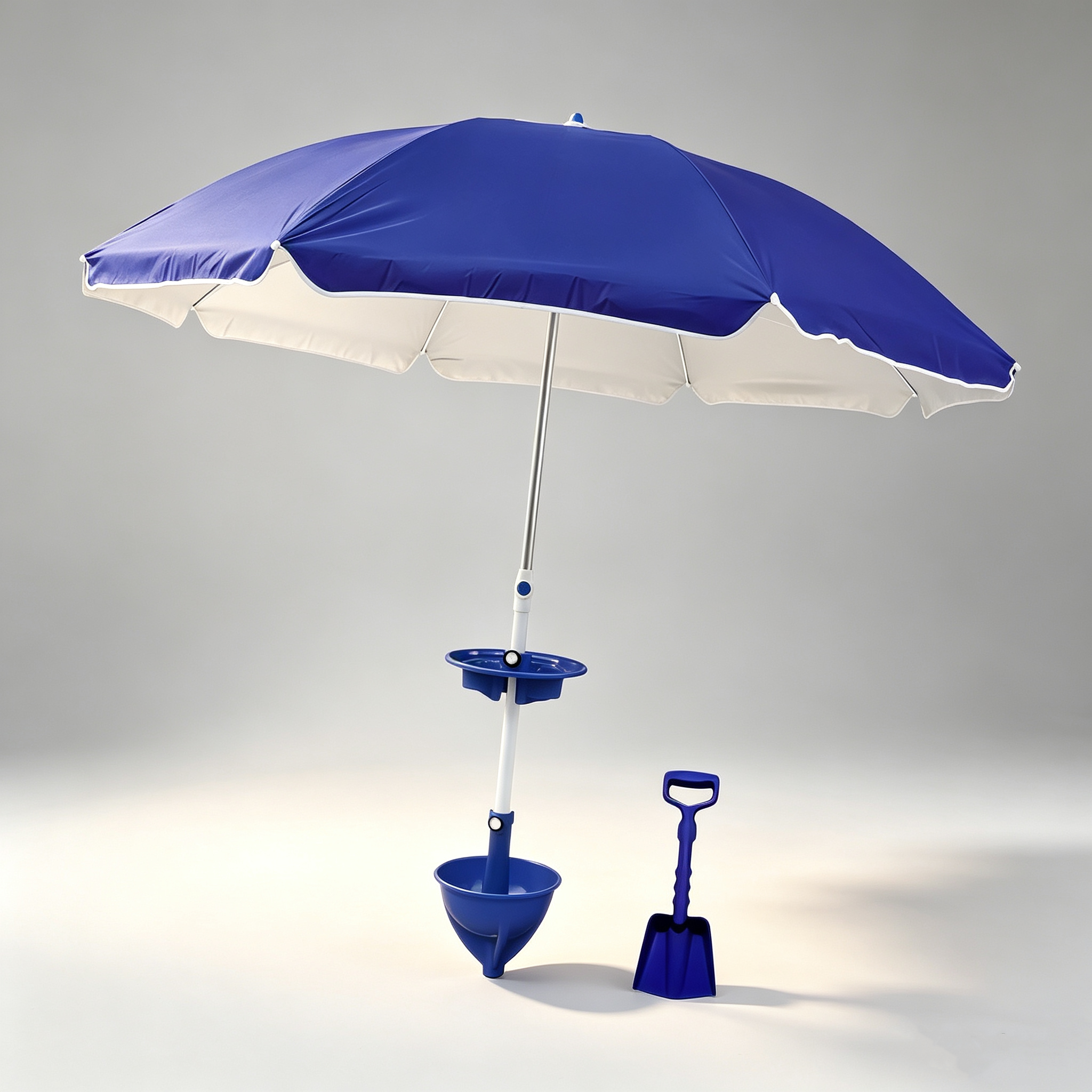 Complete Beach Umbrella System – 7ft UPF50+ Canopy, Wind-Tested to 44 MPH, Deep-Set Sand Anchor