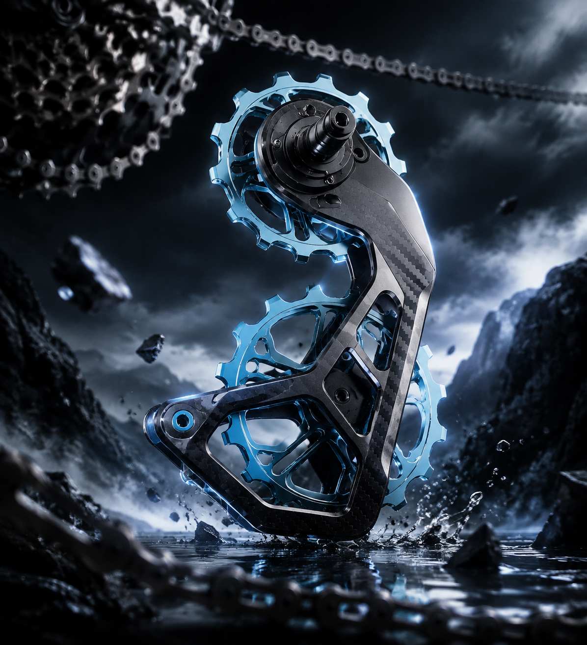 Carbon Oversized Pulley System – 14T/18T, Full Carbon Cage, Coated Bearings