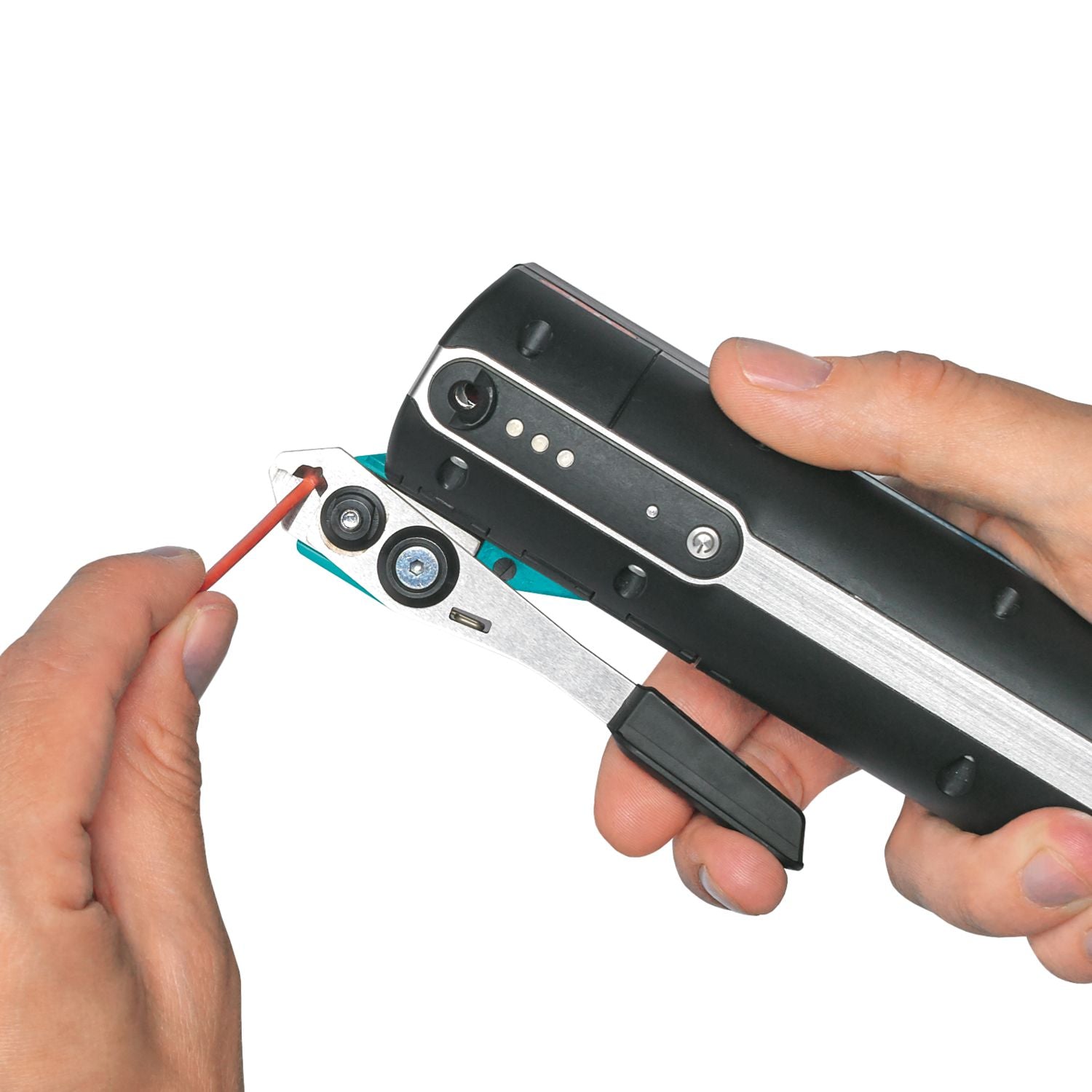 Automatic Wire Stripping & Crimping Device – Handheld Battery-Powered Tool