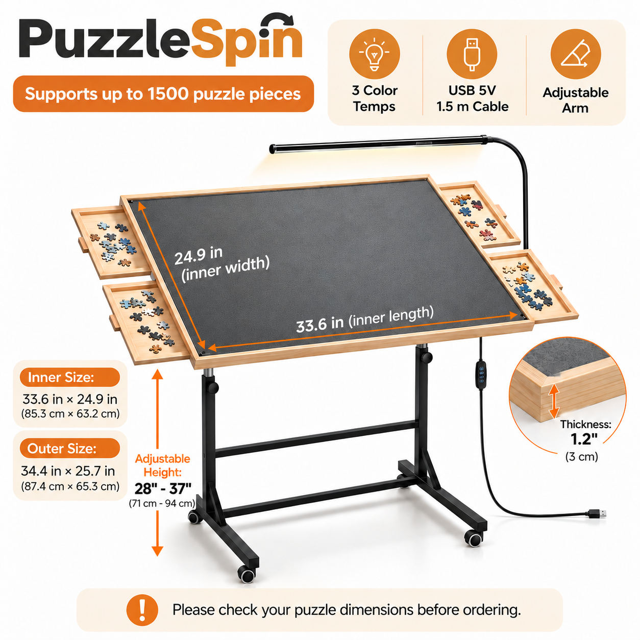PuzzleSpin Rotating Puzzle Table