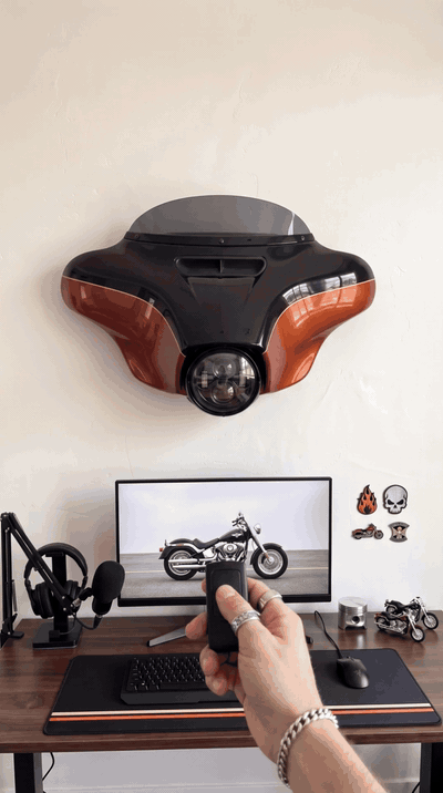 Working LED headlight with wireless remote