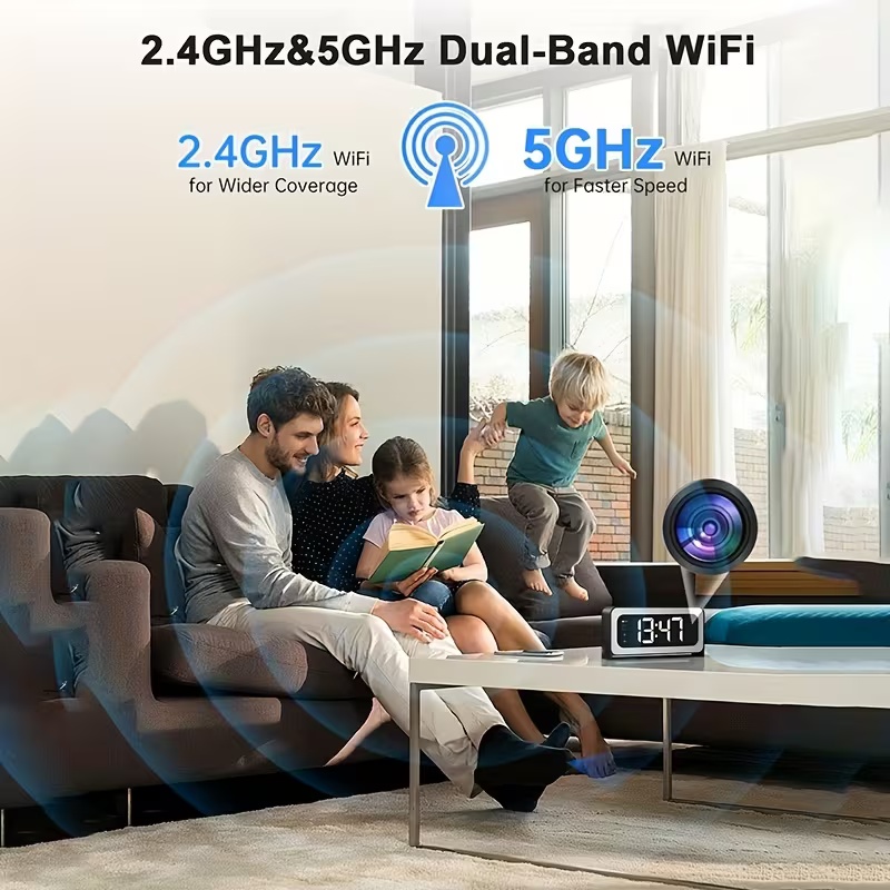 Smart Alarm Clock Camera – WiFi Indoor Monitor with Night Vision
