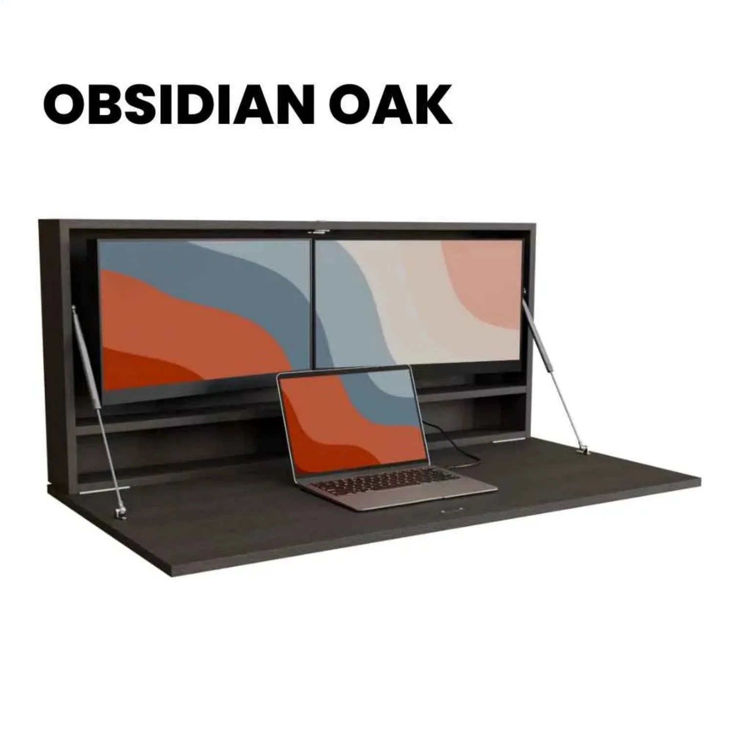 Fold-Out Wall Desk for Small Spaces – Fits 29" Monitor, 50kg, Lockable