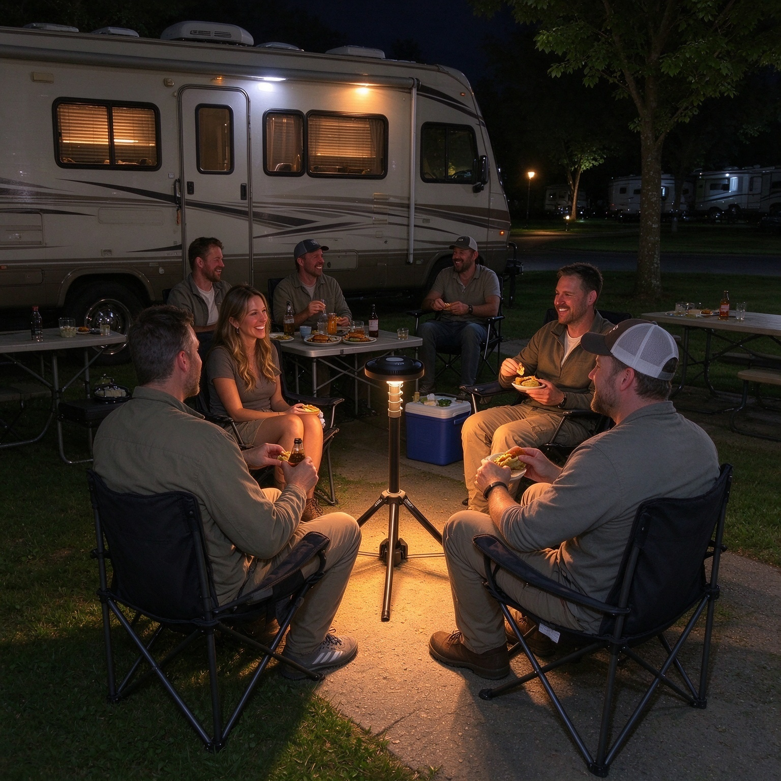 3,000-Lumen Telescopic Camp & Work Light — 3m Height, 2000K–6500K Seamless Color, 55Wh Battery, Wireless Remote, IP65