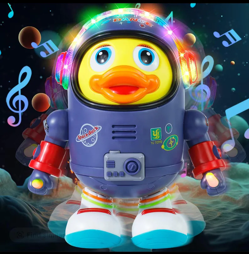 Switch-Activated Dancing Space Duck Toy – Interactive Light & Music Play