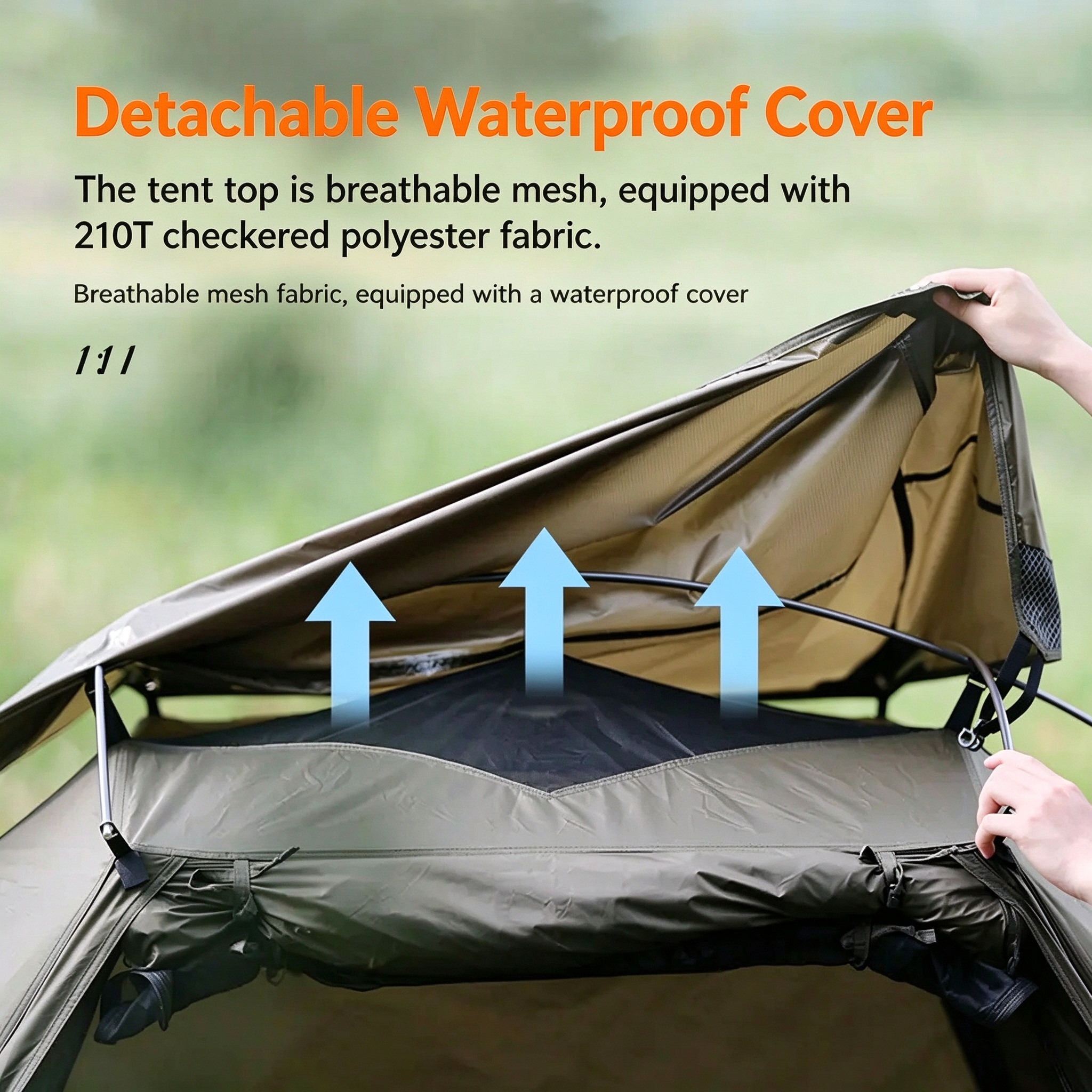 Ultralight Single Tent Cot – Off-Ground Design, 5-Min Setup, 150kg Capacity
