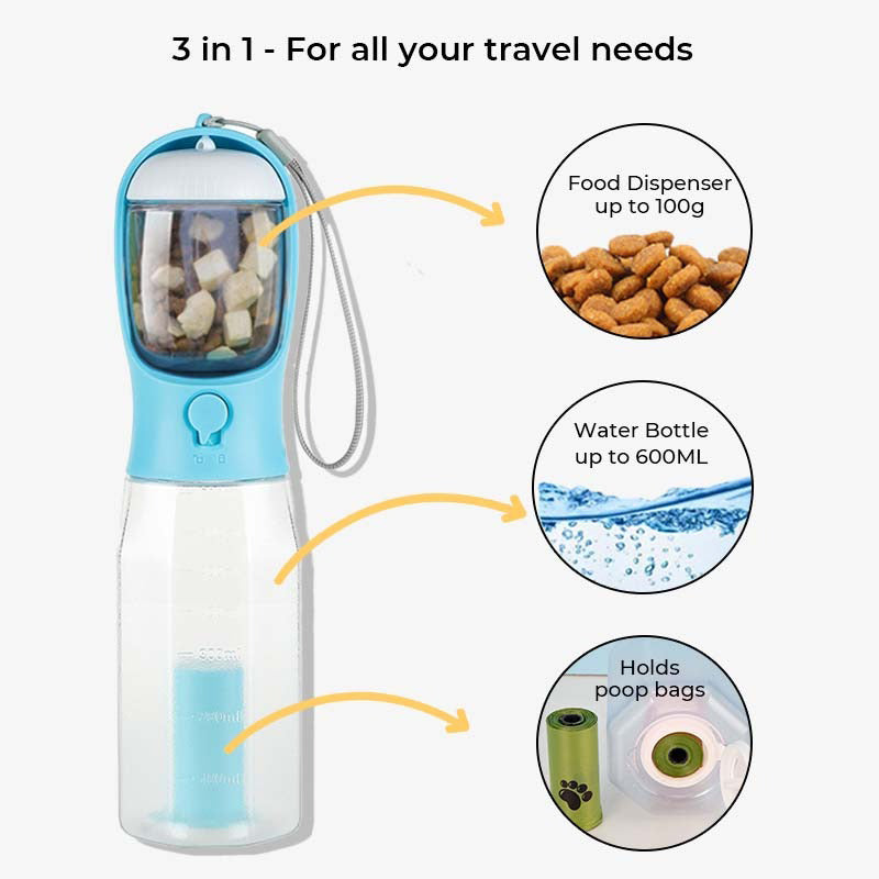 3-in-1 Multifunctional Portable Dog Water Bottle