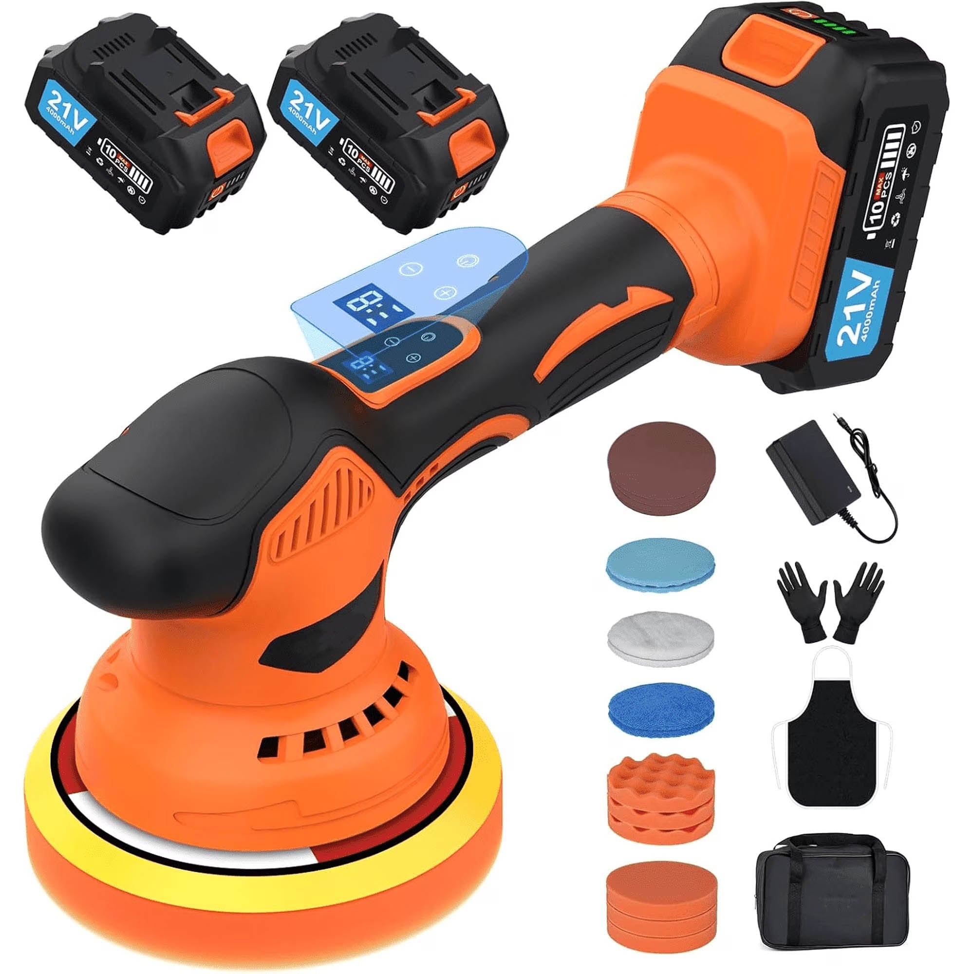 Cordless Car Buffer Polisher – 21V 2×4.0Ah Batteries