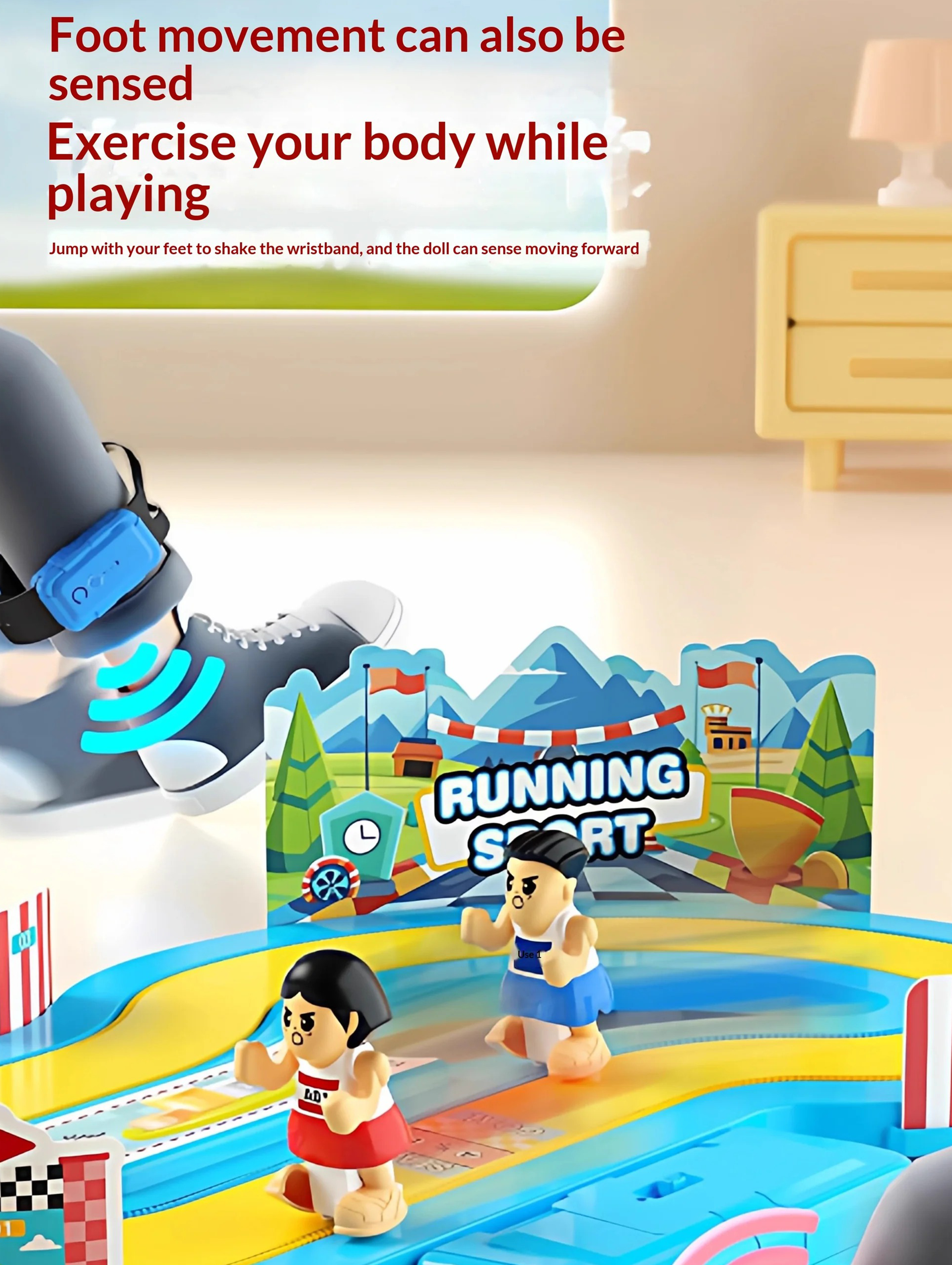 Children's motion-sensing treadmill game toy