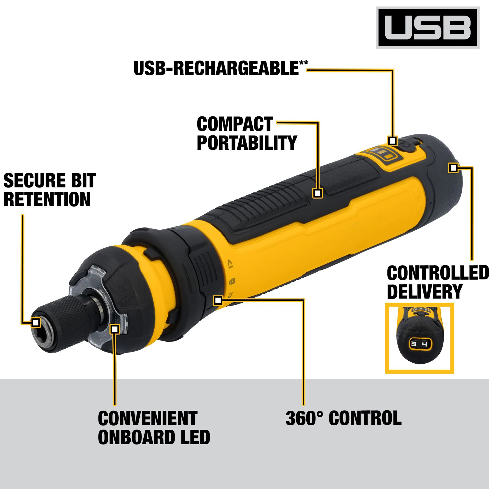 Cordless screwdriver with battery and charger