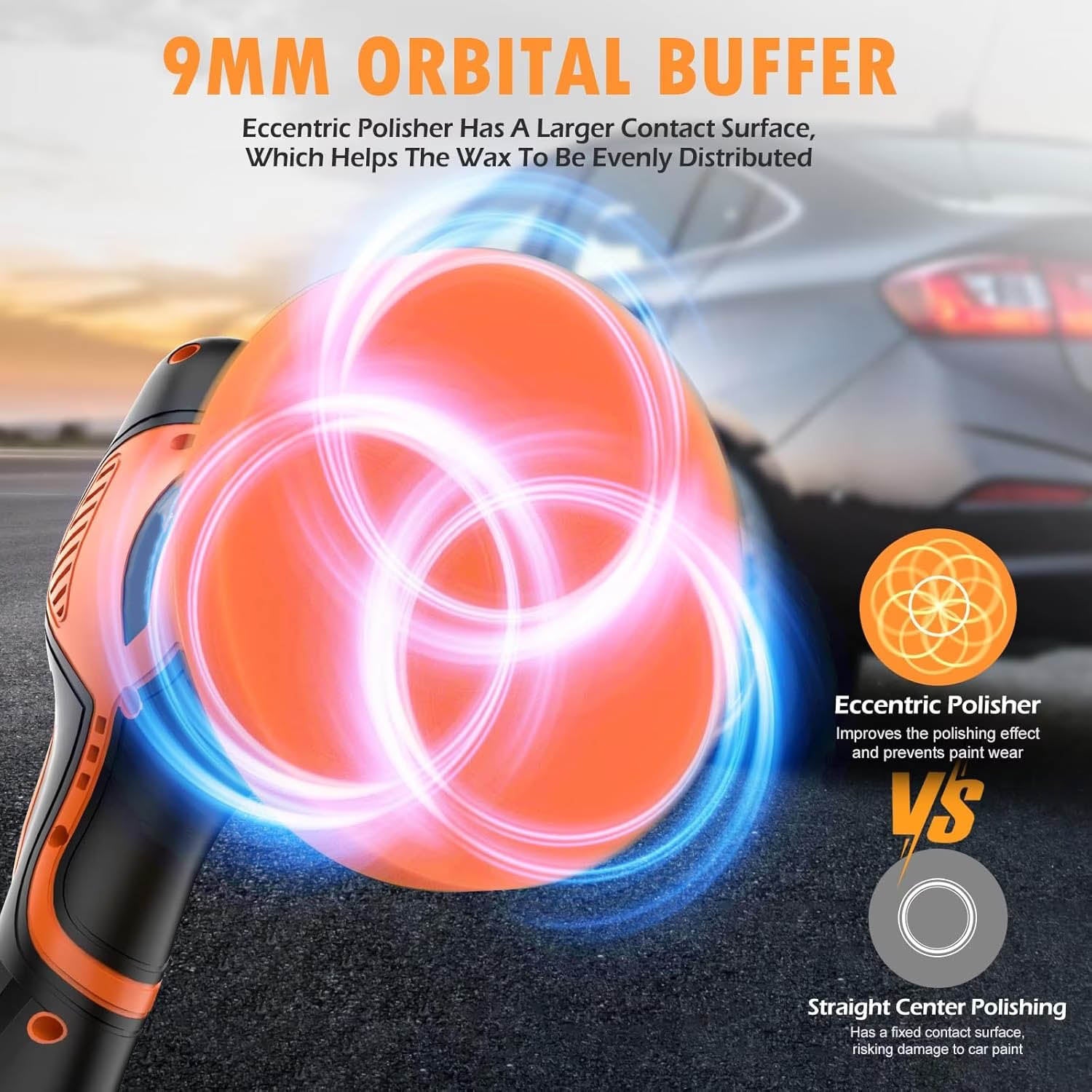 Cordless Car Buffer Polisher – 21V 2×4.0Ah Batteries