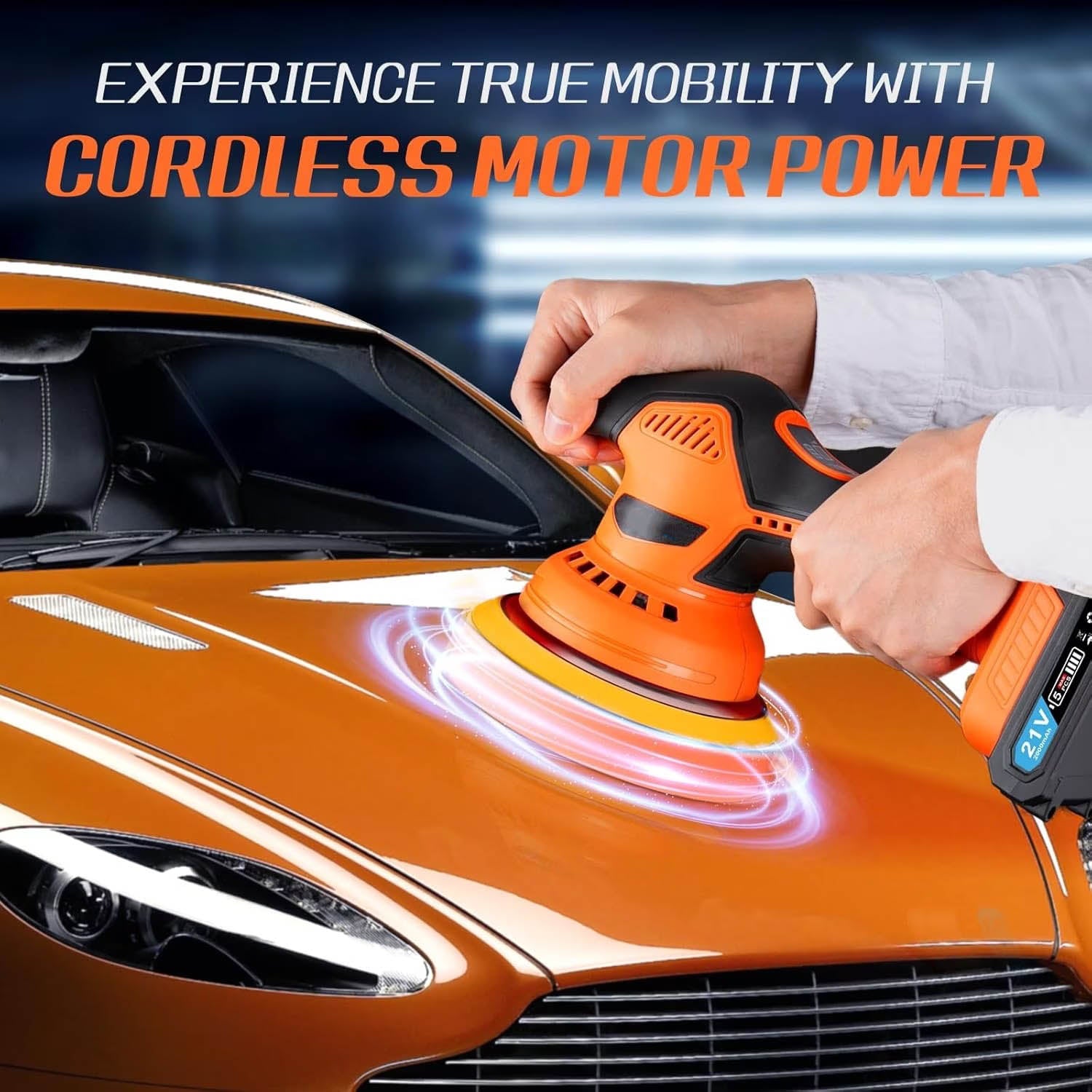 Cordless Car Buffer Polisher – 21V 2×4.0Ah Batteries