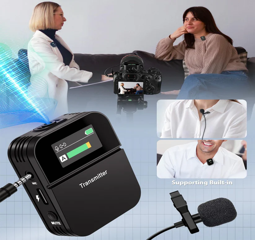 Wireless Lavalier Microphone – Clear Audio Recording System
