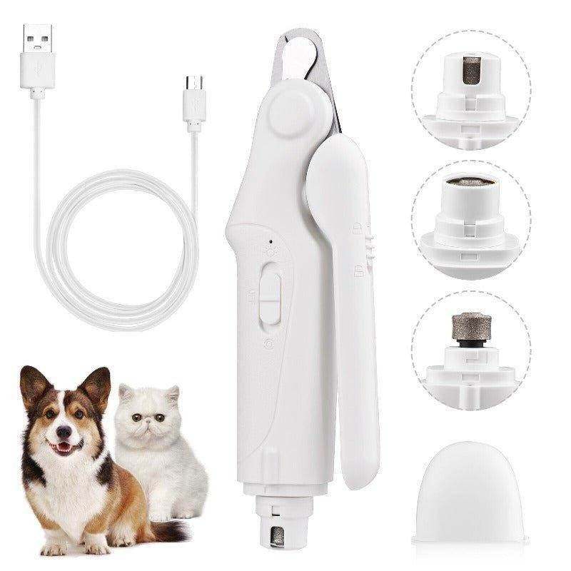 Ultra-Quiet Pet Nail Clipper and Grinder - Low Noise, LED Light, USB Rechargeable