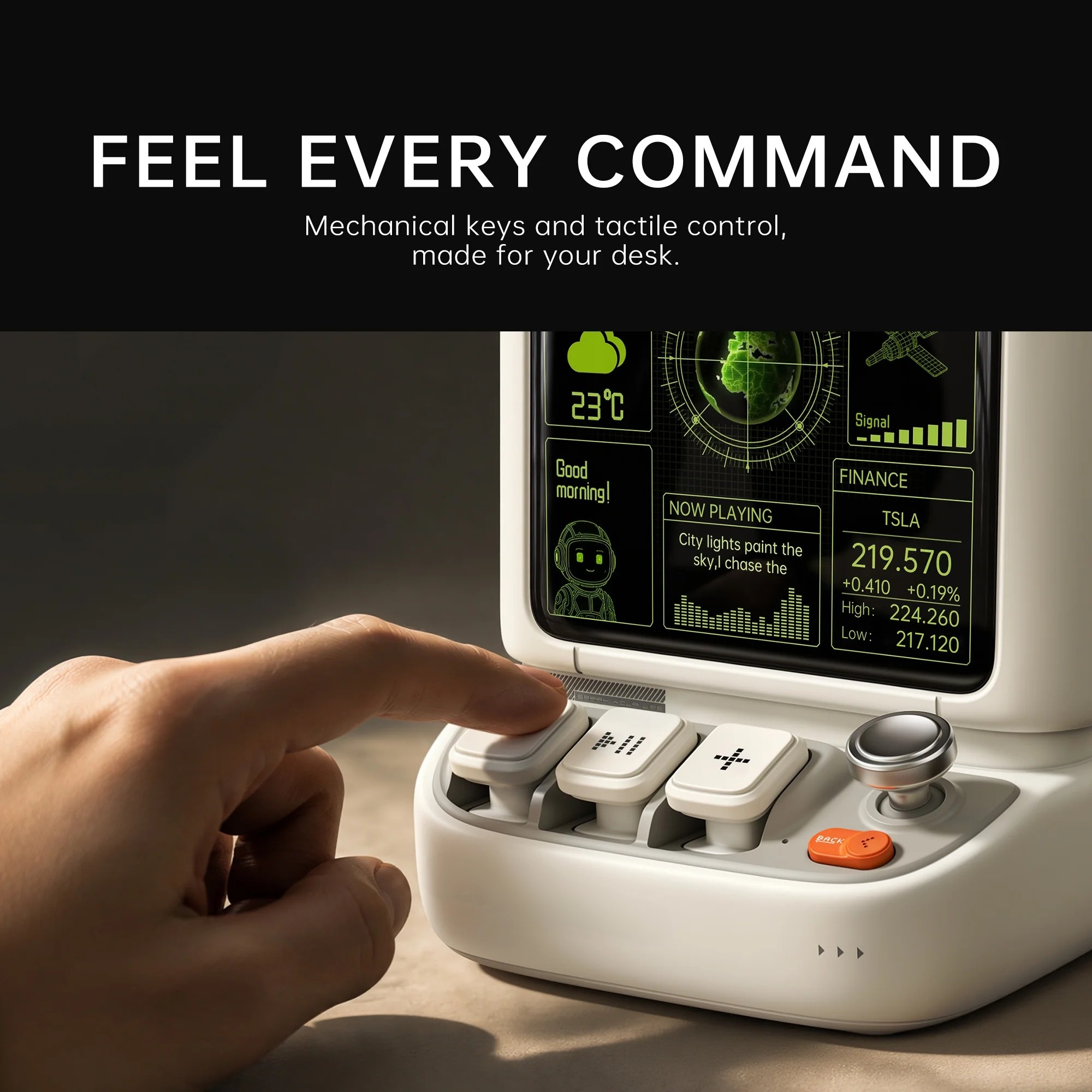 Desktop Speaker with Pixel Display – Custom Art, Weather, Clock & Music Visualizer