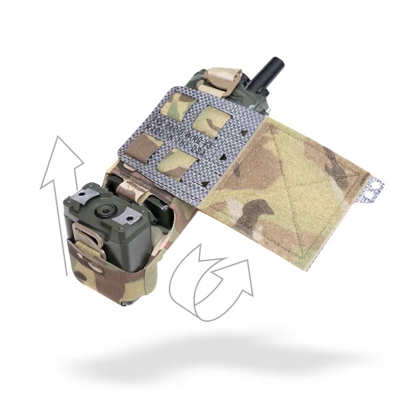 Low Profile Tactical Radio Pouch – Secure Side Mount Communication Holder for Plate Carriers