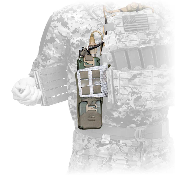 Low Profile Tactical Radio Pouch – Secure Side Mount Communication Holder for Plate Carriers