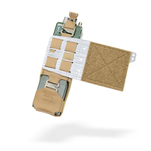 Low Profile Tactical Radio Pouch – Secure Side Mount Communication Holder for Plate Carriers