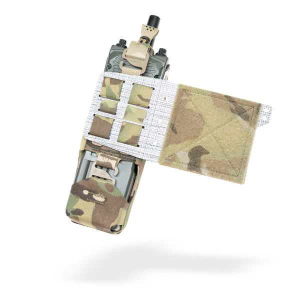 Low Profile Tactical Radio Pouch – Secure Side Mount Communication Holder for Plate Carriers