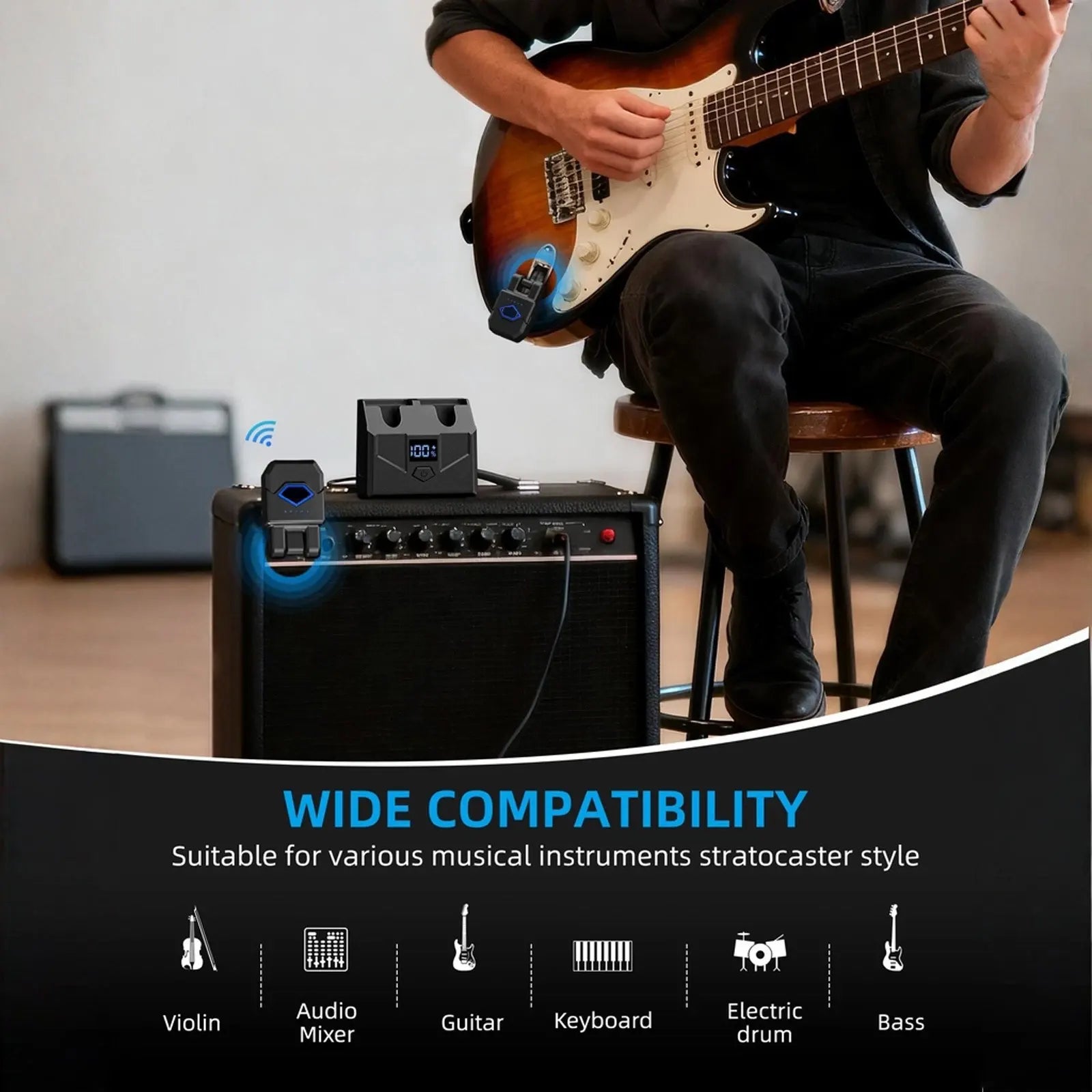 2.4GHz Wireless Guitar System – Upgraded with Charging Box