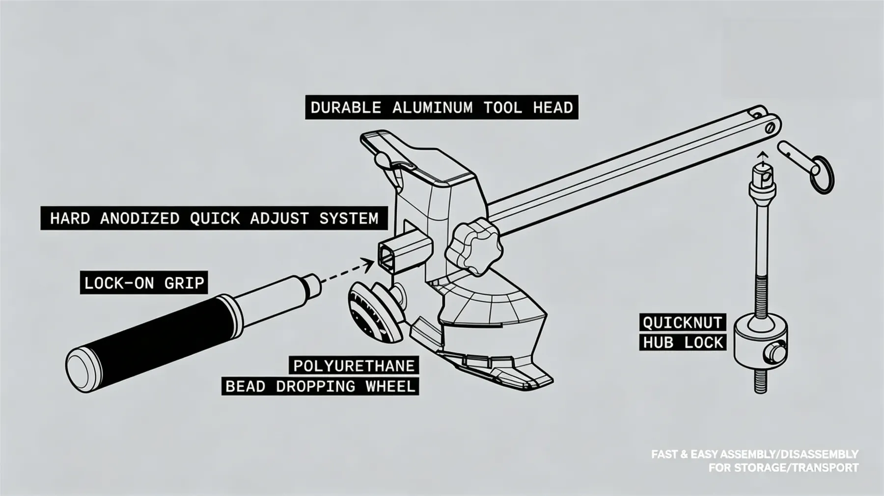 Rotary Tire Lever Tool — Bike Tire Removal & Installation Tool