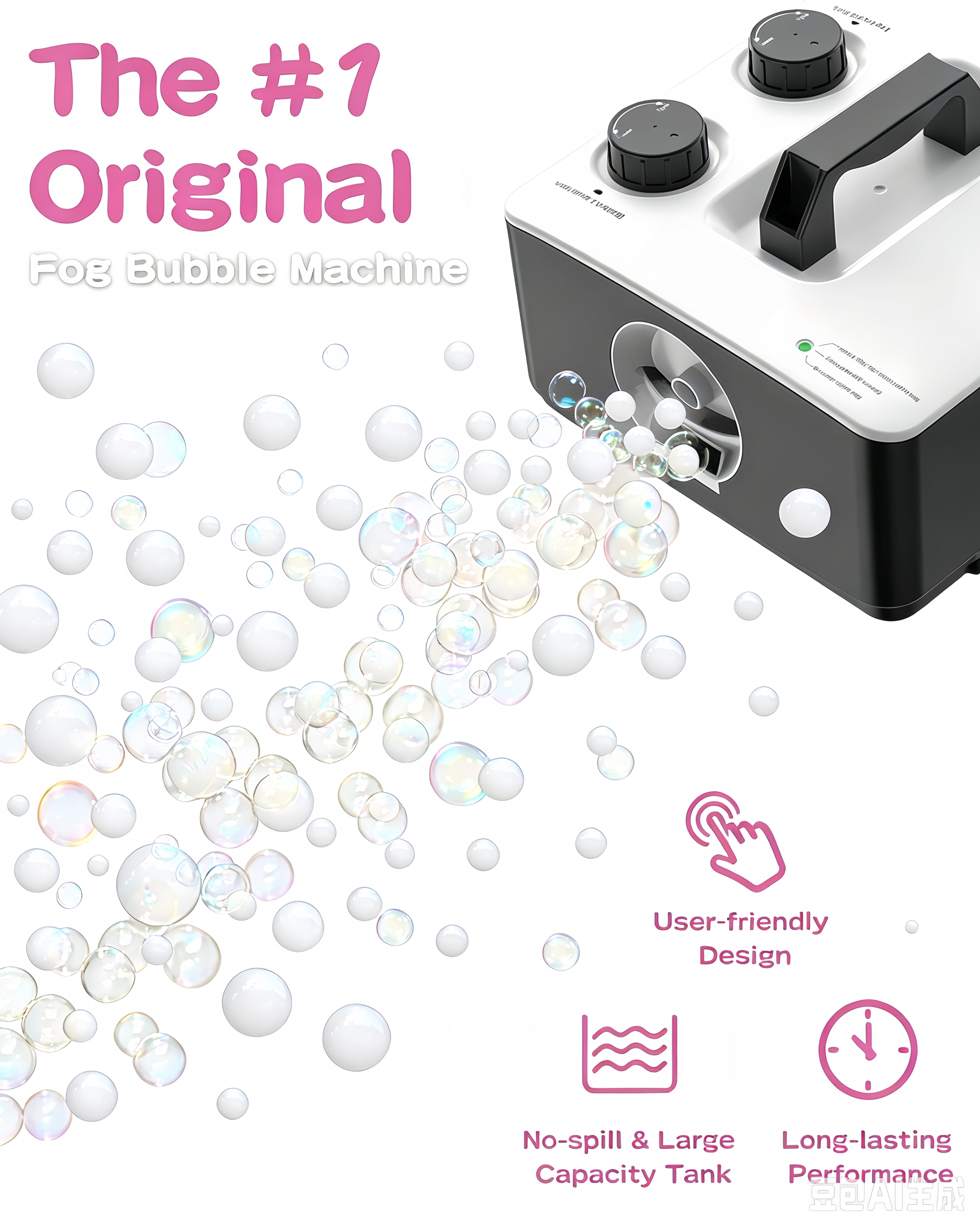Portable Smoke Bubble Machine — Dual-Mode Fog & Bubble Party Effect Machine