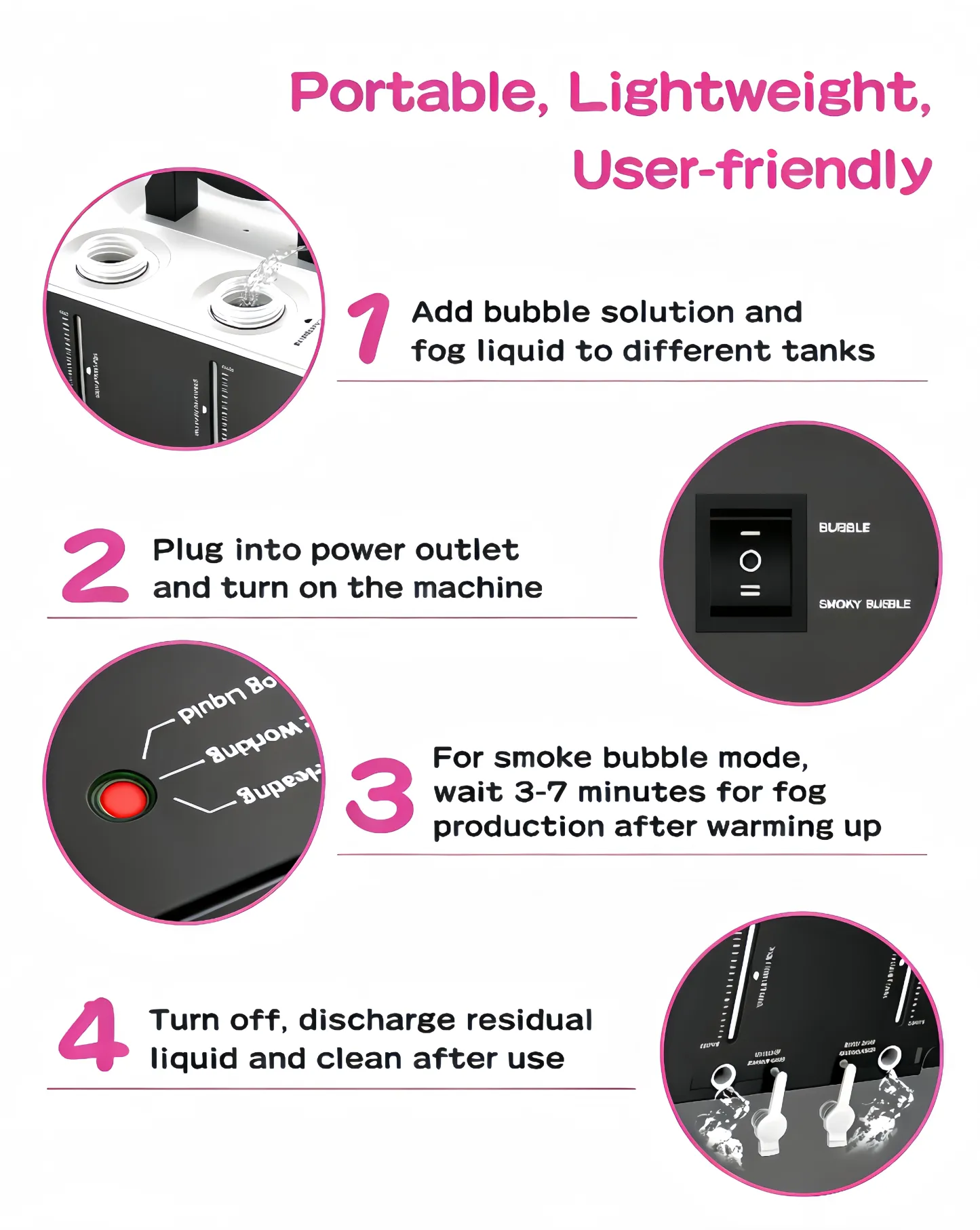 Portable Smoke Bubble Machine — Dual-Mode Fog & Bubble Party Effect Machine