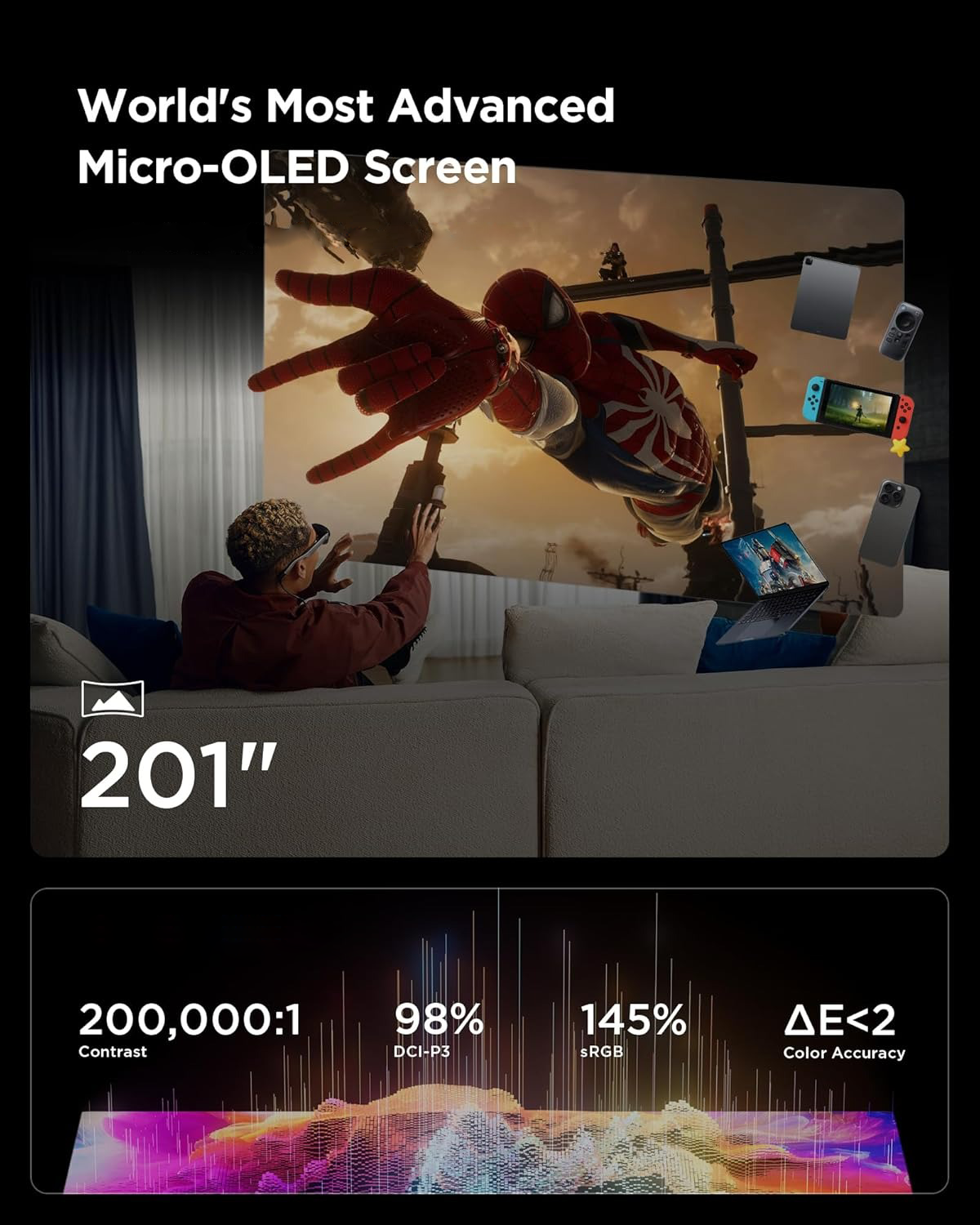 High-definition smart gaming glasses
