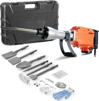 Heavy-Duty Electric Demolition Hammer with Chisel Set